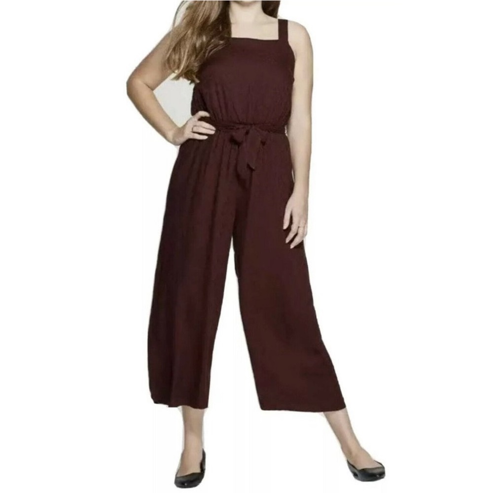 NWT Square Neck Burgundy Jumpsuit
